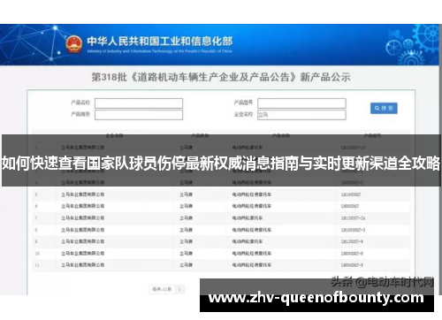 如何快速查看国家队球员伤停最新权威消息指南与实时更新渠道全攻略