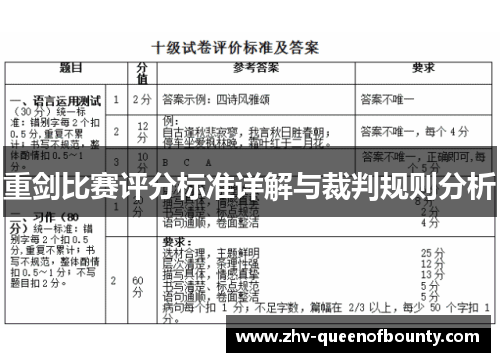 重剑比赛评分标准详解与裁判规则分析 重剑比赛评分标准详解与裁判规则分析